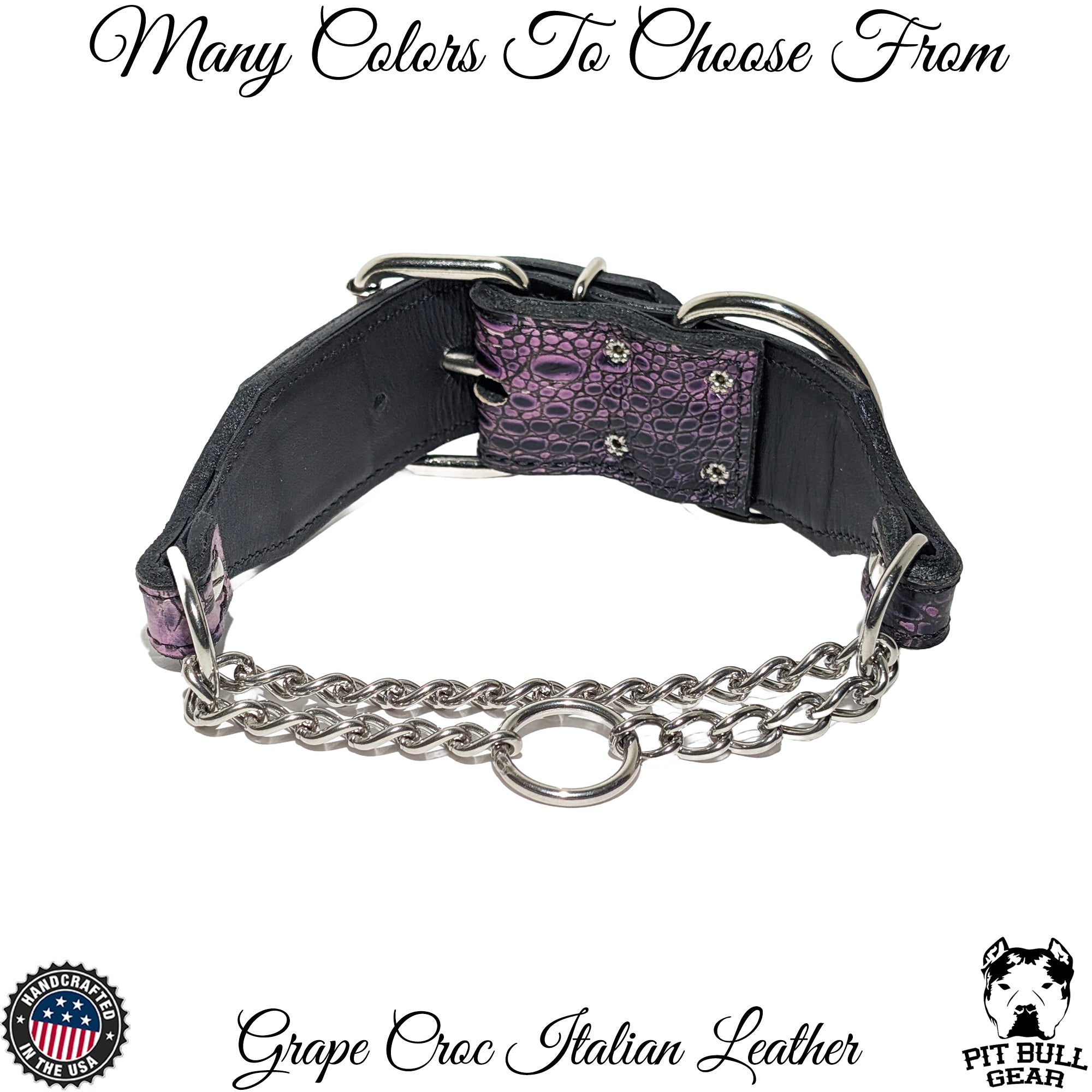 LM9 - 2" Wide Leather Martingale Collar with Buckle