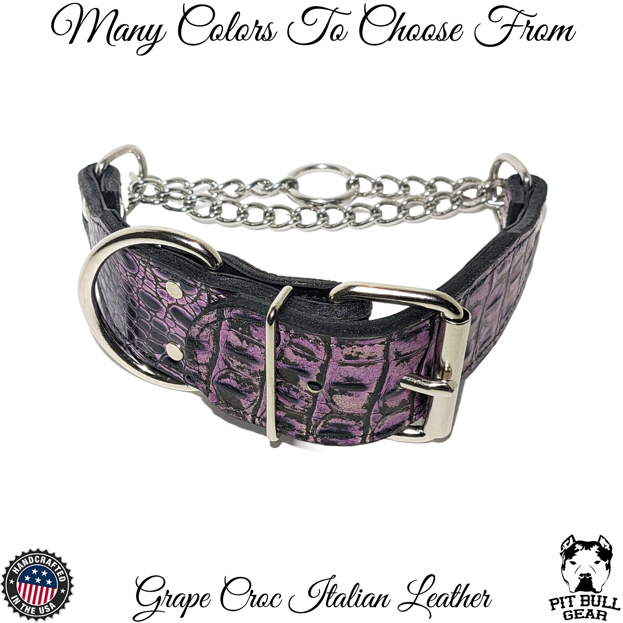 LM9 - 2" Wide Leather Martingale Collar with Buckle