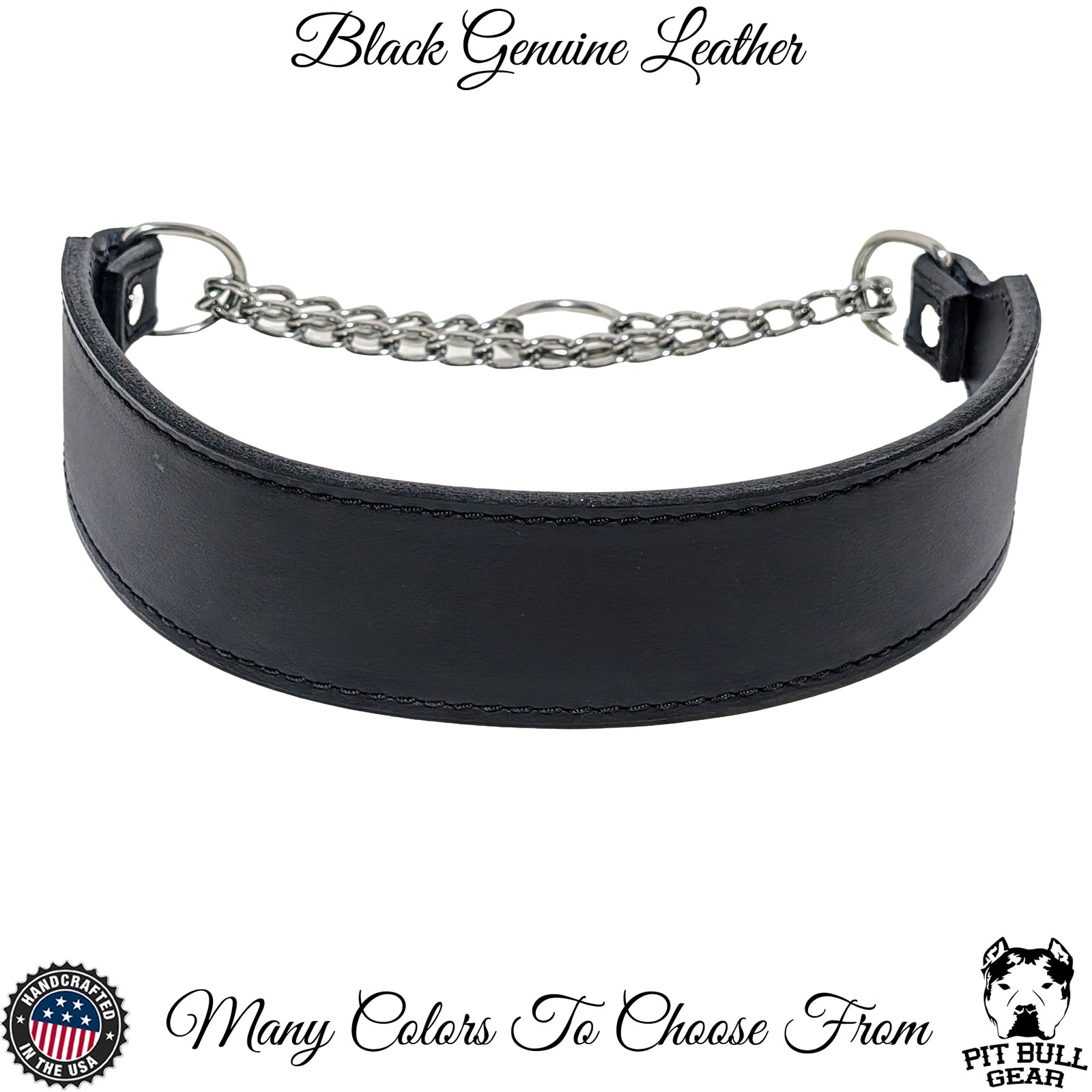 LM15 - 1.5" Wide Leather Martingale Collar