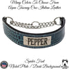 LM7N - 2" Wide Leather Martingale Dog Collar Personalized Name Plate