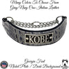 LM7N - 2" Wide Leather Martingale Dog Collar Personalized Name Plate