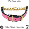 LM1G - 1" Wide Leather Martingale Collar with Buckle, Gold Chain & Hardware