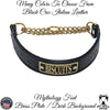 LM8N - 1.5" Leather Martingale Dog Collar Personalized Name Plate