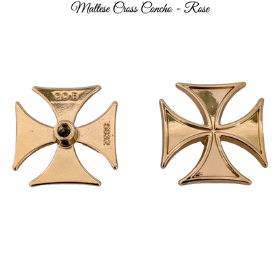 Concho - Rose Gold Maltese Iron Cross Concho Screwback