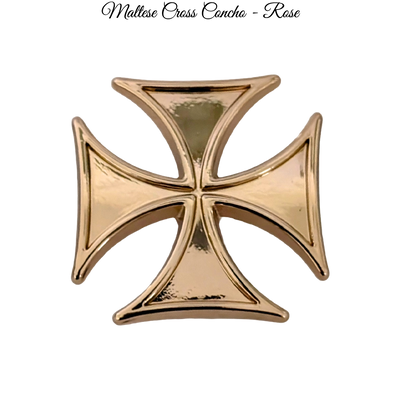 Concho - Rose Gold Maltese Iron Cross Concho Screwback