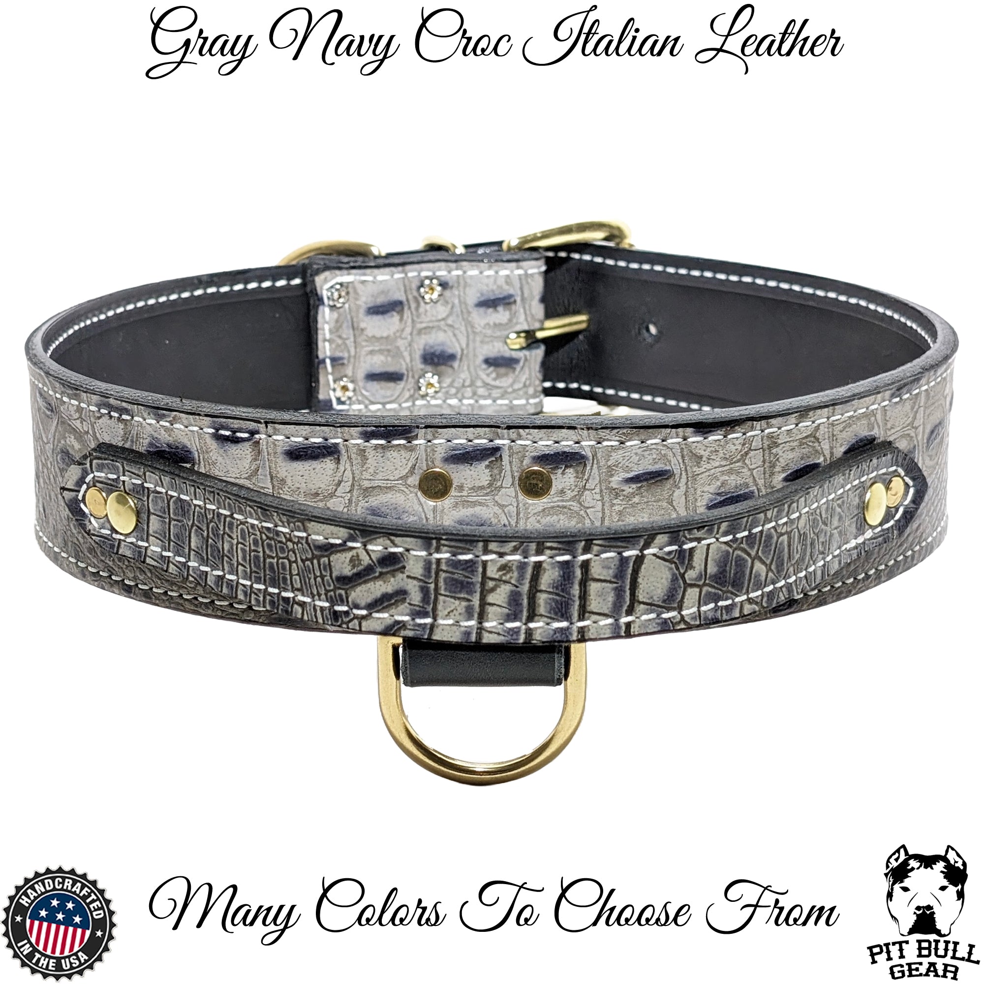 AGT1 - 2" Wide Leather Agitation Dog Collar with Handle