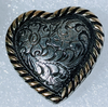 Concho -Sierra Heart Two Tone Conchos - (set of 2)