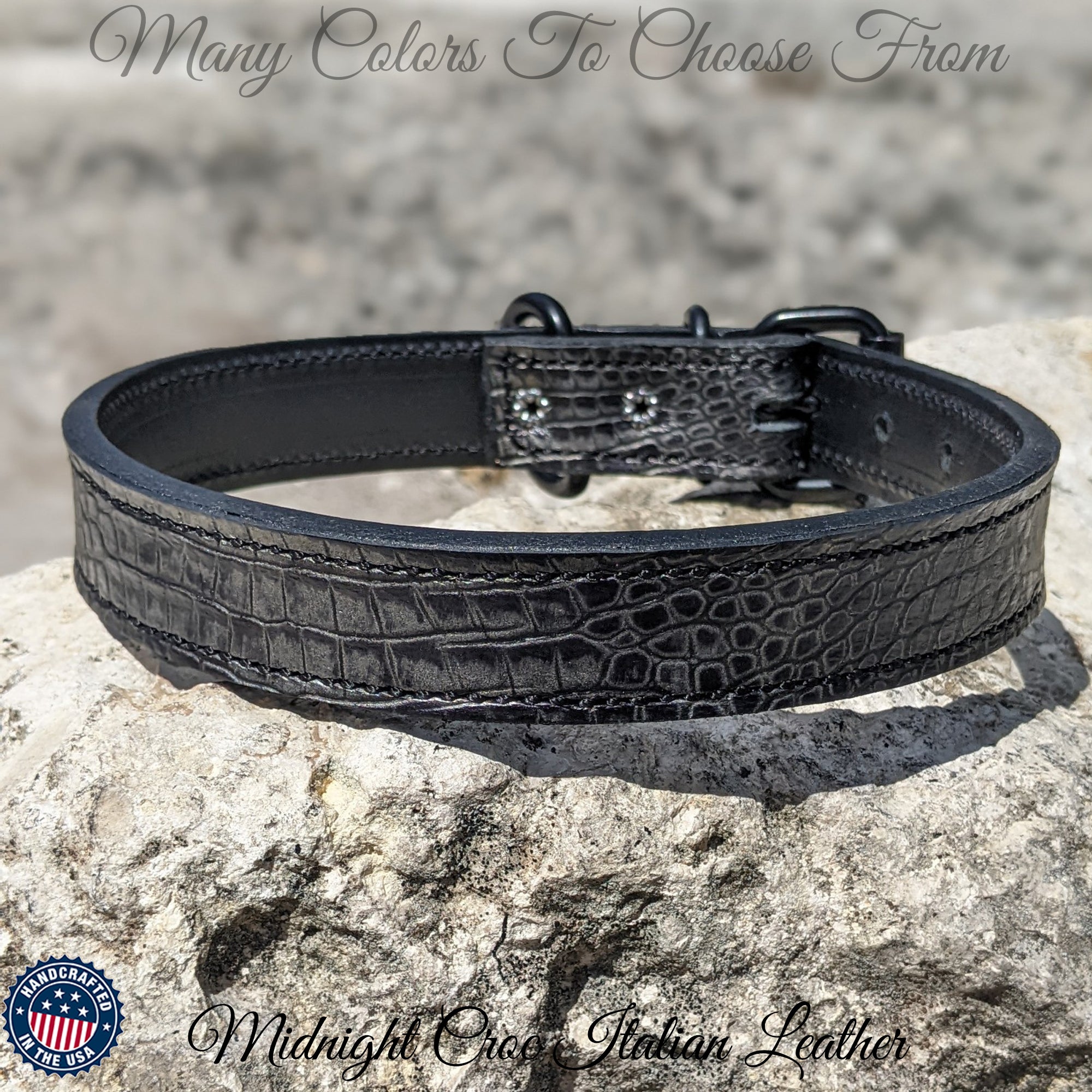 1" Wide Leather Dog Collar