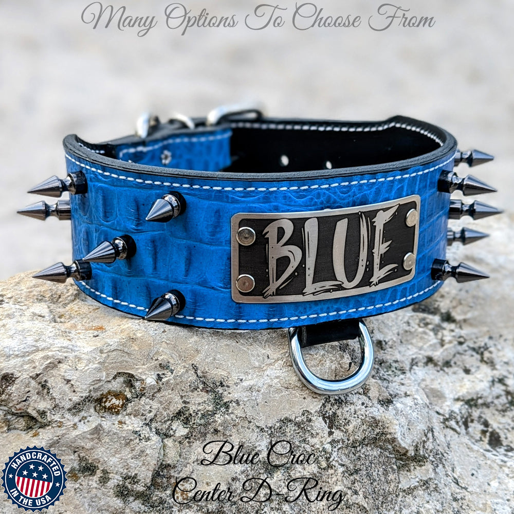 NJ5 - 2.5" Wide Personalized Spiked Collar