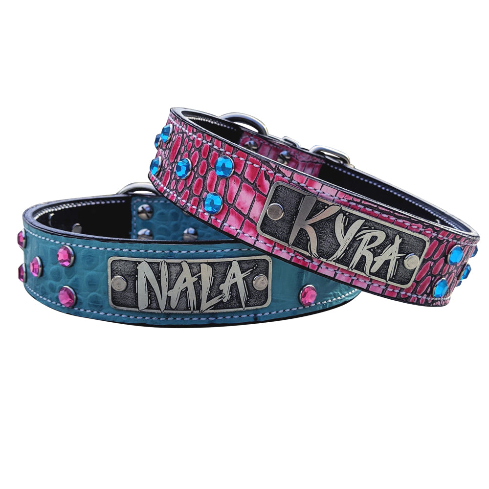 Bling leather hotsell dog collars