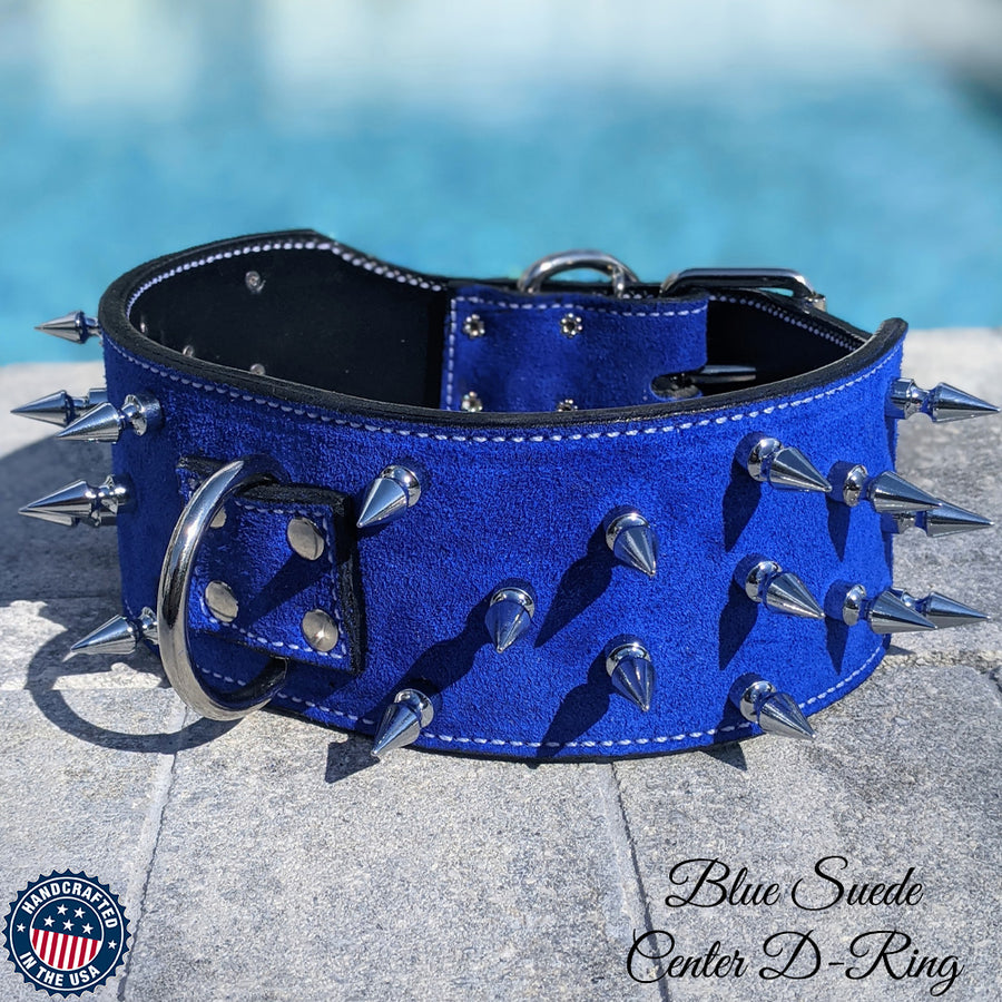 Custom Spike Studded Leather Dog Collar with spikes-Dog Supplies [S55##1064  Spiked/Studded Dog Collar] 