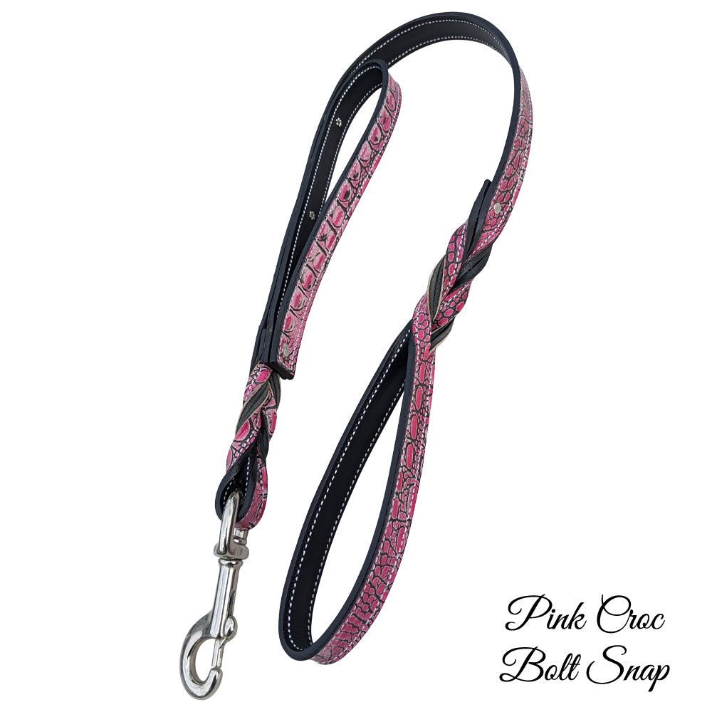 Dual Handle Twisted Leather Leash