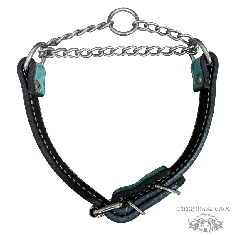 LM1 - 1" Wide Leather Martingale Collar with Buckle