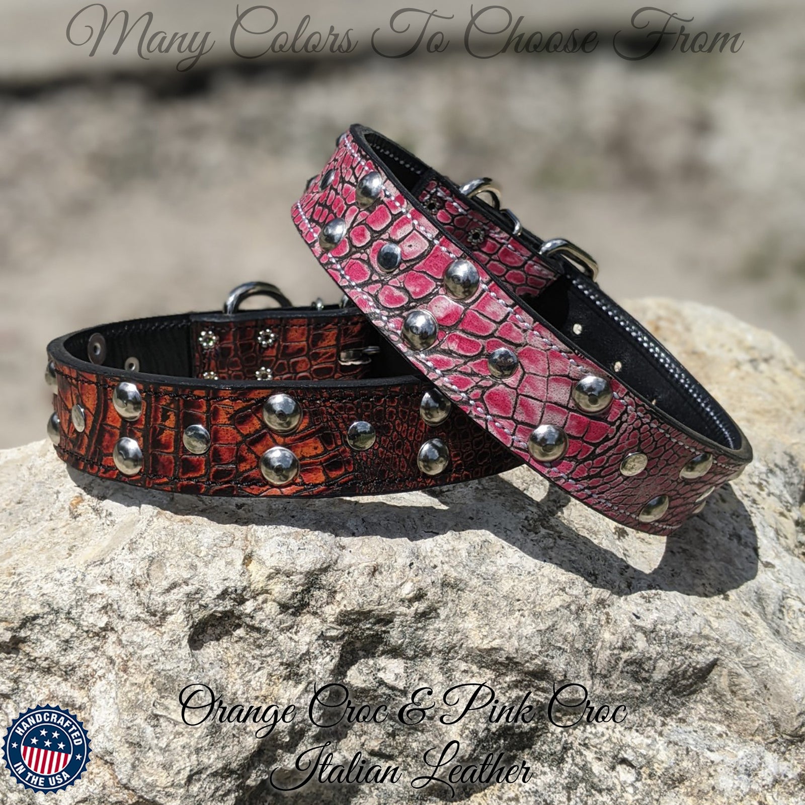 V15 - 1.5" Wide Studded Leather Dog Collar